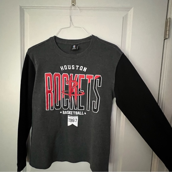 NBA Houston Rockets long sleeve waffle knit Crewneck sweatshirt | size medium - Picture 6 of 9